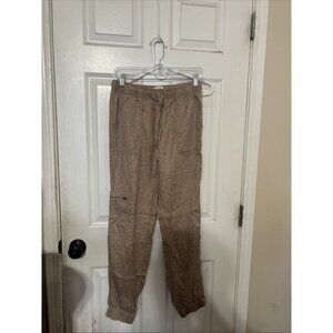 Nicole Miller 100% Lyocell Pants Women’s Size Small Animal Print Tan Joggers